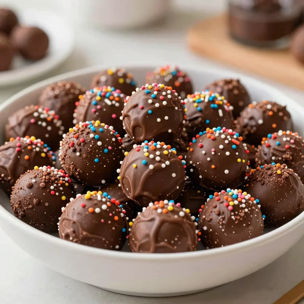 A generous portion of homemade brigadeiro (Brazilian chocolate tr