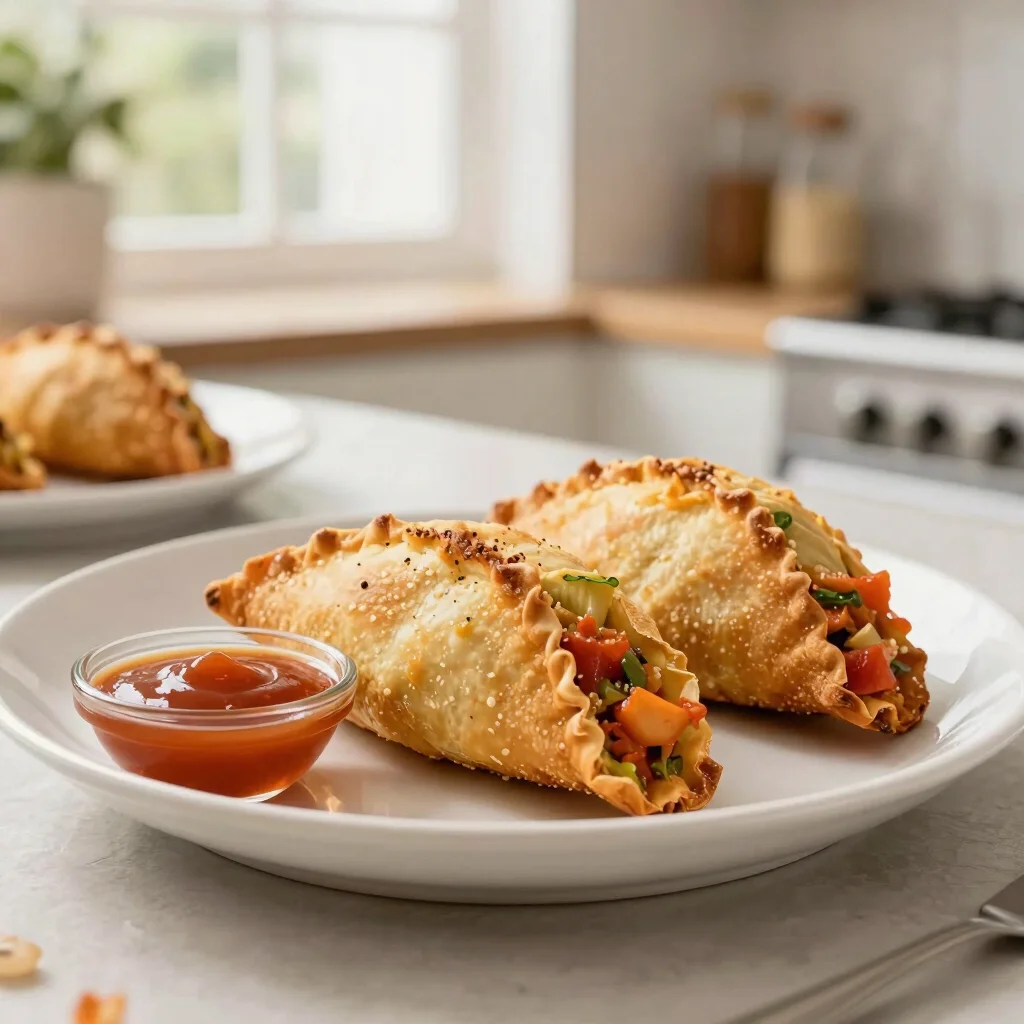 A classic Brazilian pastel (fried pastry) with a savory filling,
